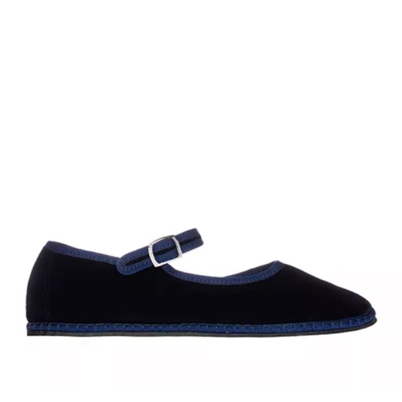 Vibi Venezia Mary Jane Velvet Ballet Flats - Picture 2 of 6